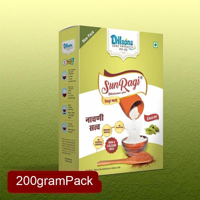 Sunragi Elaichi Ragi Malt (200g) | Aromatic Cardamom Health Mix | Calcium & Fiber Rich