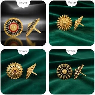 Vivastri Premium Gold Plated Alloy Stud Earrings Combo for Women & Girls Pack of 4