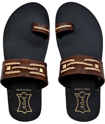 Altek - Brown Men's Leather Slipper