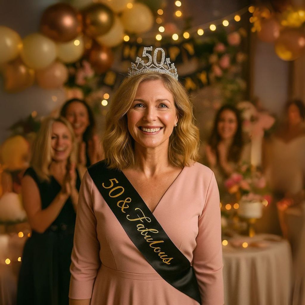 Happy 50th Birthday Crown & Sash Combo - 1PC - Party and Festive Needs | Buy online on ZillyBuy