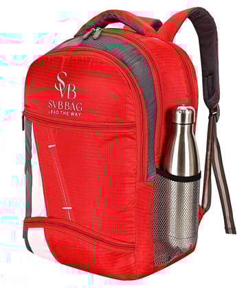 SVB BAG 40 Ltrs Fabric Backpack *For Boys & Girls ( Red ) - Red