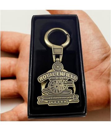 Divvy  Premium Quality Brass Metal Royal Enfield Bullet Bike Dual Key Ring Key Chain, KeyChain KeyRing