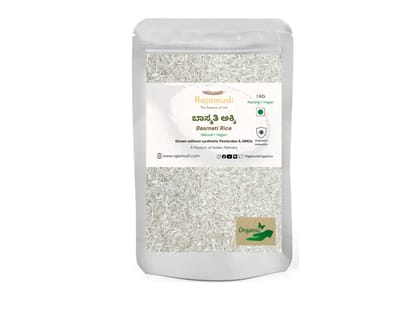 Rajamudi Organics Organic Traditional Basmati Rice - 1 Kilogram Rajamudi Organics Organic Traditional Basmati Rice - 1 Kilogram