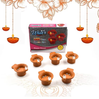 Water Sensor Diyas for Diwali Decoration | Diyas for Home Decoration| Diwali Decoration Items for Home Decor Diyas | Diwali LED Diyas Candle with Water Sensing Technology E-Diya, Diwali (6Pc Set)