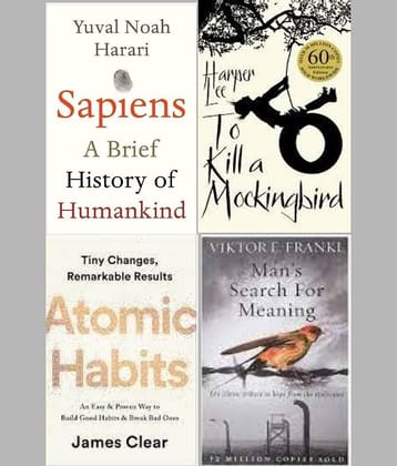 Sapiens + Atomic Habits + Man's Search For Meaning + To Kill a Mockingbrd