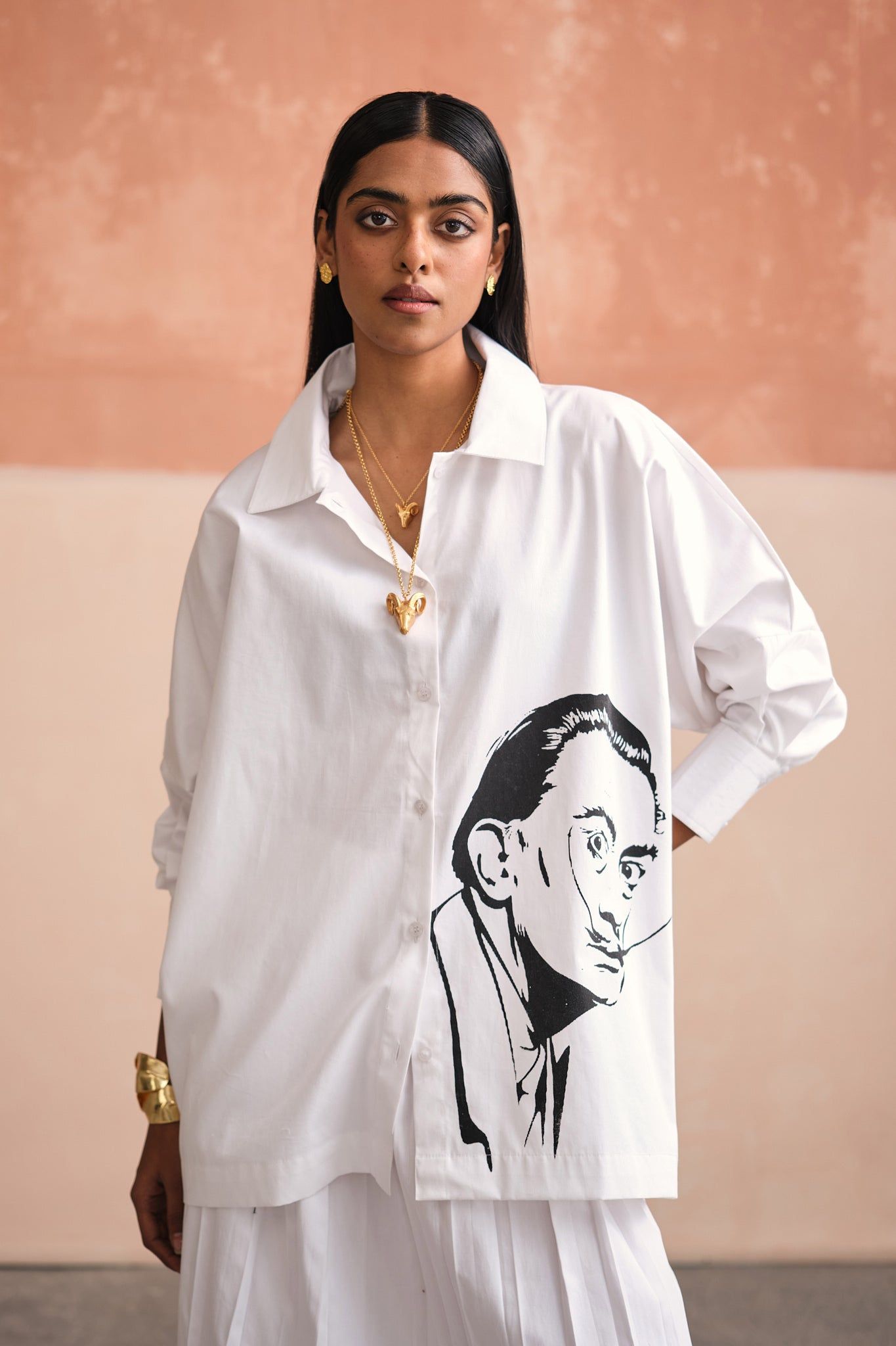 THE DALI OVERSIZED SHIRT-WHITE-XS-M
