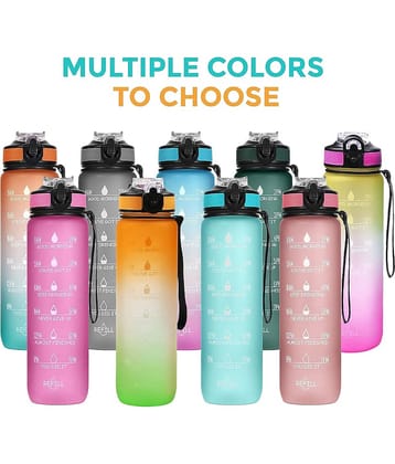 Radhe Creation Motivational Water Bottles, Gym Water Bottles Multicolour Plastic Sipper Water Bottle 1000 mL ( Set of 1 )