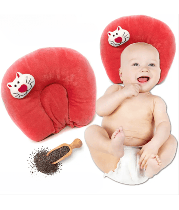 KALRA MAGIC Green Cotton Neck supporter (Horse-shoe) Baby Pillow
