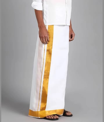 Shyam Handloom Cotton Mens Dhoti White ( Pack of 1 ) - None