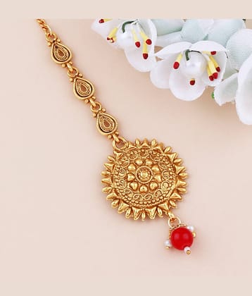 Classic Look Gold Plated Traditional Maang Tikka Jewellery For women Girl