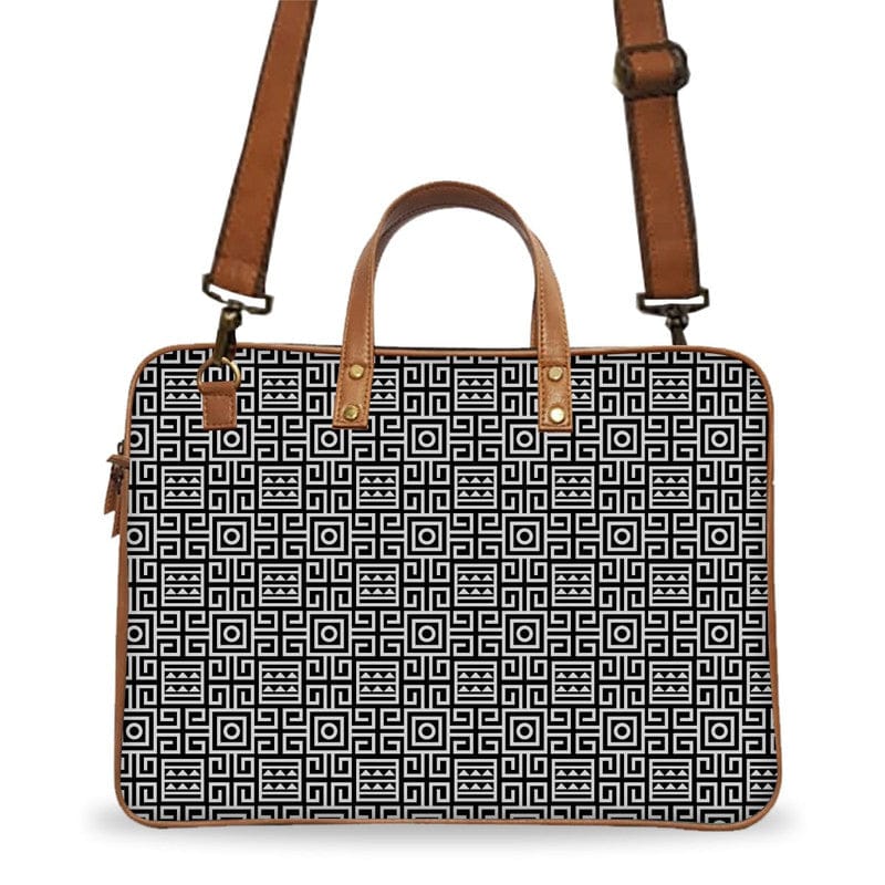 Tribal Black And White Deluxe Laptop Bag