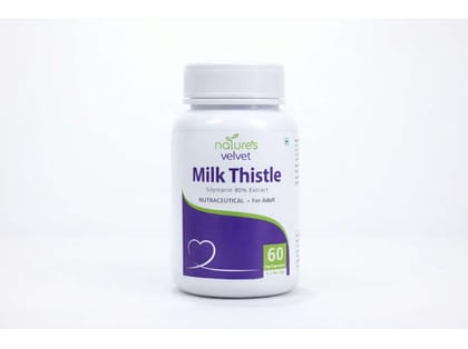 Natures Velvet Milk Thistle Extract 300 mg Veg Capsules for Liver Detox, Liver Health & Antioxidant Support – 60 Veg Capsules