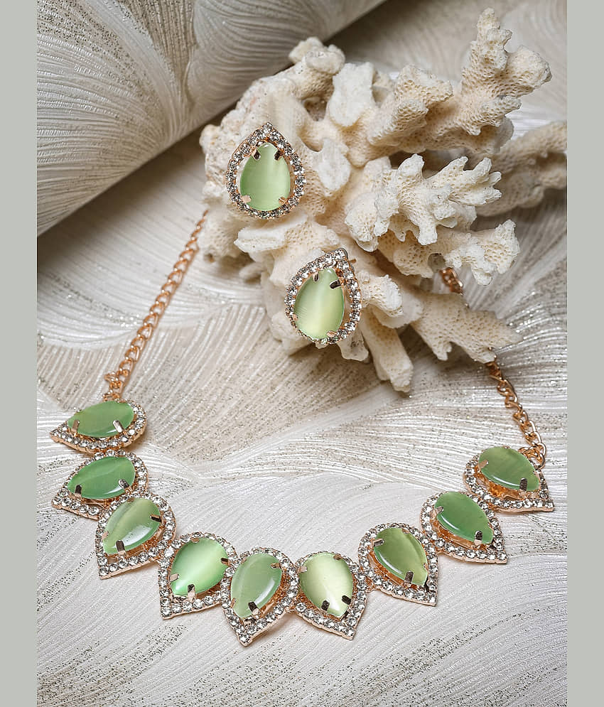 Sukkhi Green Alloy Necklace Set ( Pack of 1 )