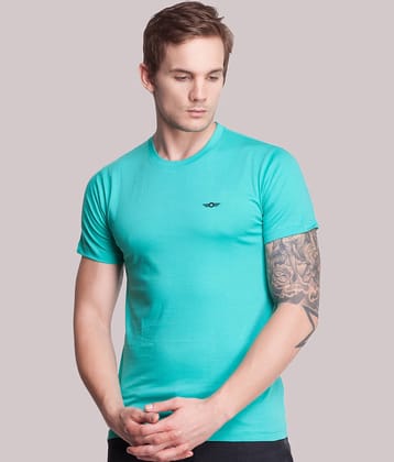 Force NXT Pack of 1 Cotton Regular Fit Men's T-Shirt ( Turquoise )