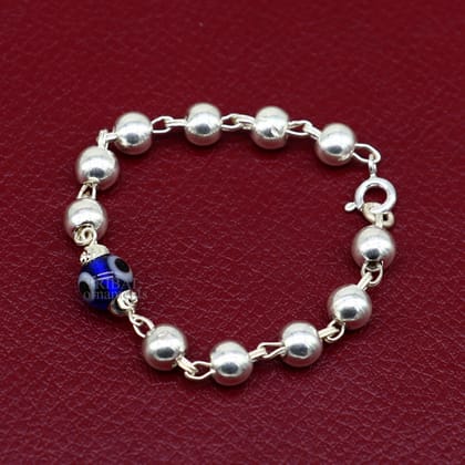 5 to 8.5" 925 sterling silver handmade beaded evil eye bracelet, amazing stylish unisex kids bracelet  jewelry nsbr474-5  inches
