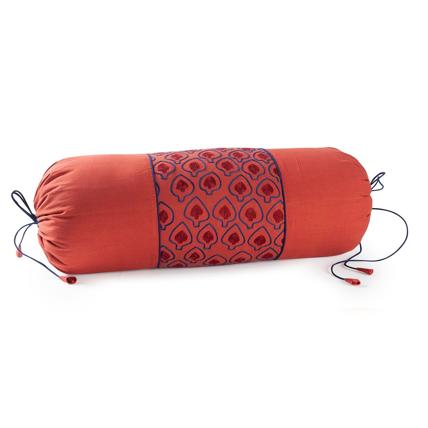 Bolster Cover Hand Embroidered 14x30-Without Filler