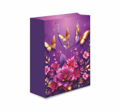 Premium 200 GSM Small FBB Golden Butterfly Matt Lamination Printed Party Gift Bags, Ideal for Birthday Return Gifts, Kids Party, & Special Occasions (Size: 12.5x10.25x4 Inch) -  5