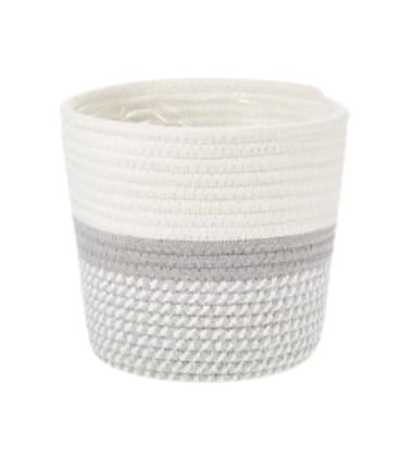 Generic Cotton Flower Pot With Out Lid (Gray-White)-PID66435
