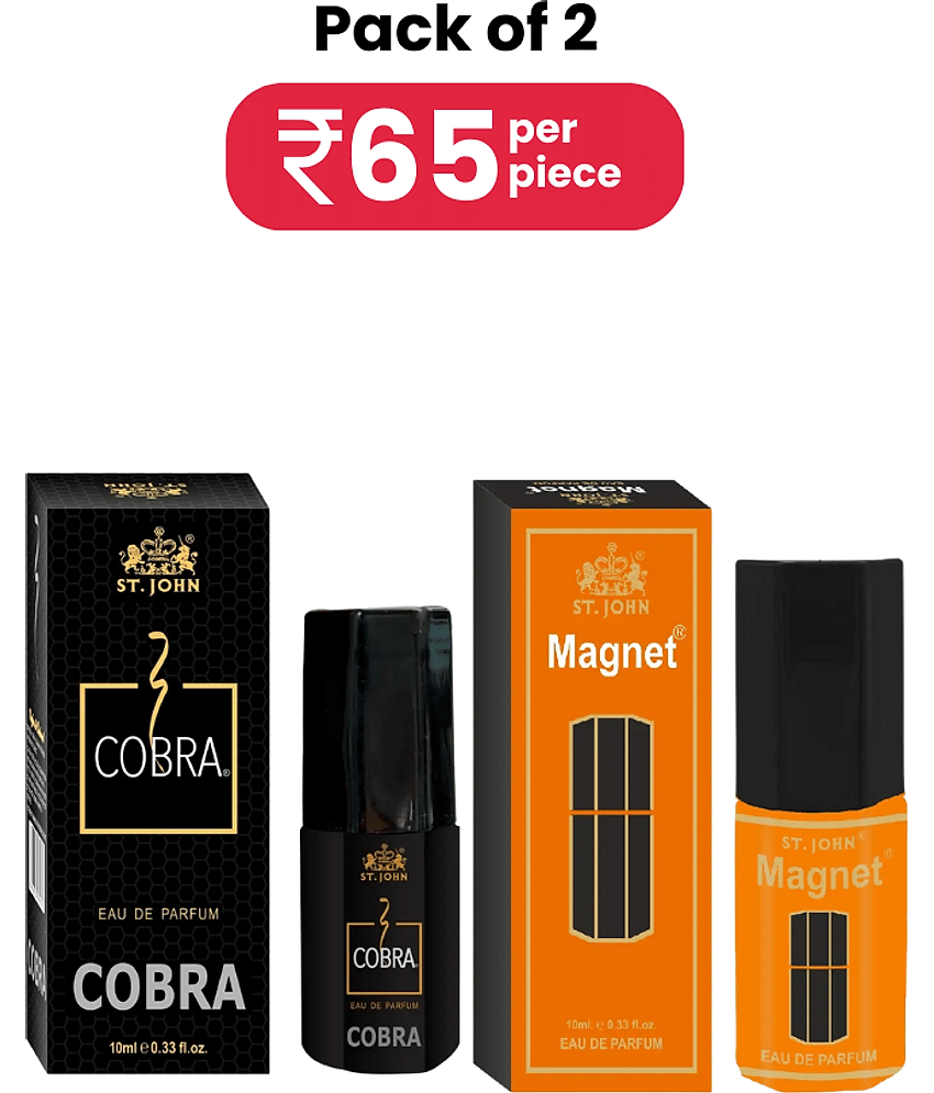 ST.JOHN Cobra Classic 10ml & Magnet 10ml Pocket Perfume For Men For Men (20ml)- Pack of 2