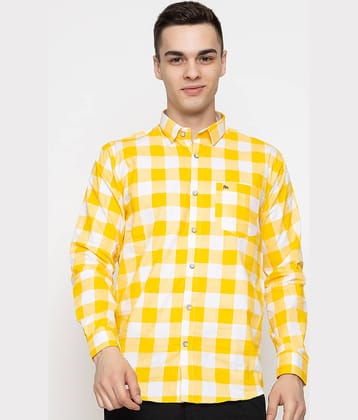 MODERNITY Cotton Blend Regular Fit Checks Full Sleeves Men's Casual Shirt - Yellow ( Pack of 1 )