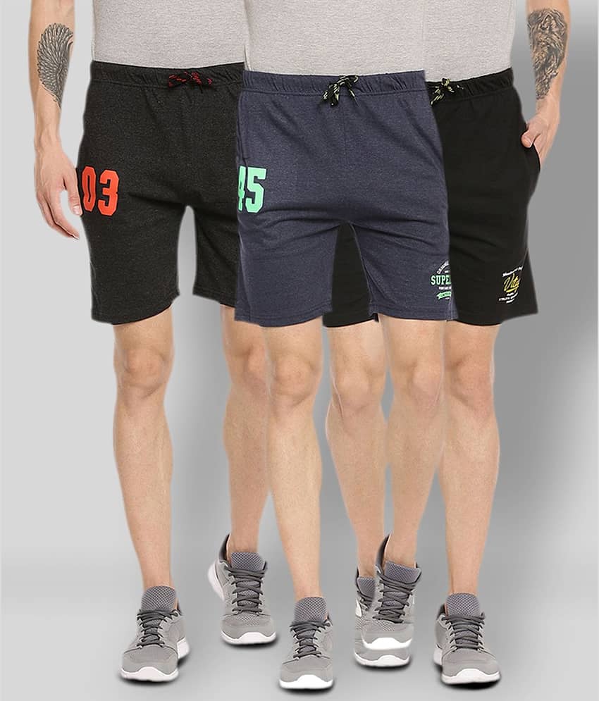 Ardeur - Multi Cotton Blend Men's Shorts ( Pack of 3 )