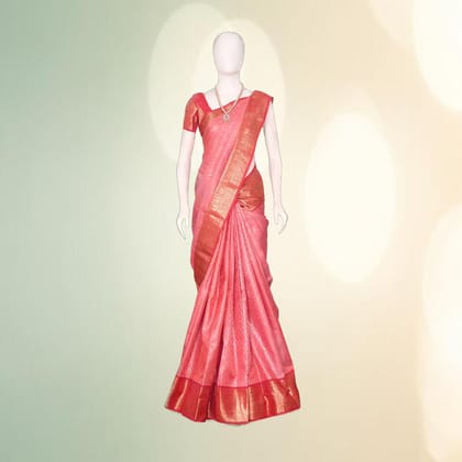 Traditional Pink Pattu Silk Saree with Gold Zari Border | Elegant Ethnic Wear | Festive & Wedding