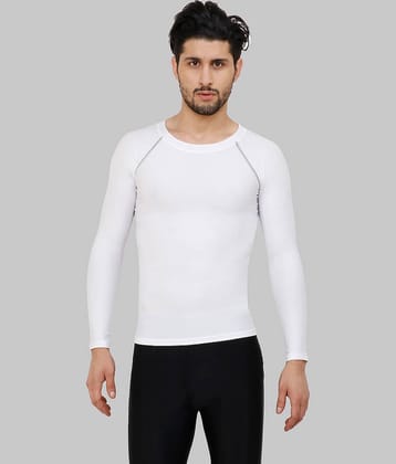 NEVER LOSE White Polyester Slim Fit Men's Sports T-Shirt ( Pack of 1 )