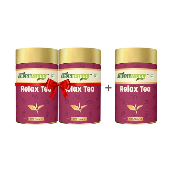 Freshville Relax Tea 45 Days Pack Improves Sleep and Reduces Stress with Herbs 150gram