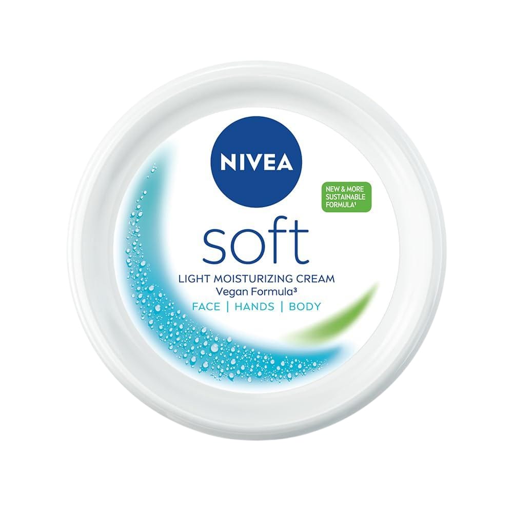 NIVEA Soft Light Moisturizing Vegan Cream - Hydrating Skincare for Face, Hands & Body