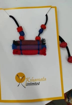 Multicolor Handcrafted Cloth Jewelry Neckpiece  Vibrant and Stylish