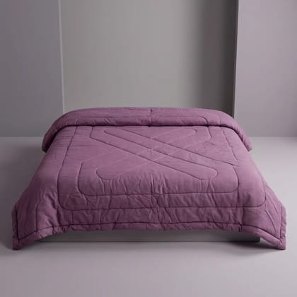 Cotton Quilted Abstract Purple Double Bed Comforter