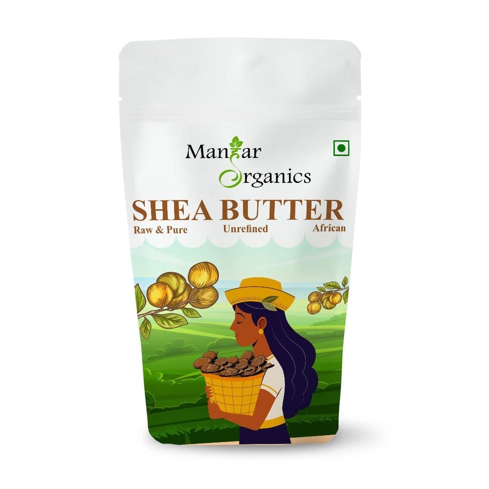 ManHar Organics African Raw Shea Butter 1KG Unrefined Organic for Stretch Marks, Face Moisturiser, Hair Lotion, Lip Balms (Shea Butter, 1KG)