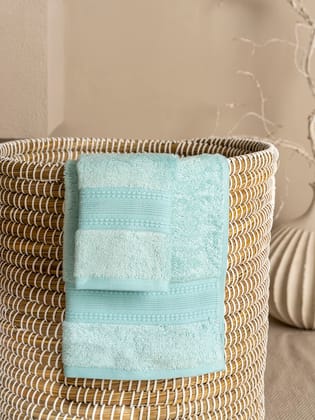 DDECOR - Ecofresh Collection 100% Cotton Bomboo Plains And Textures Pattern 650TC Hand Towel |40 CM X 60 CM|