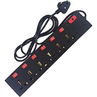Daybetter 6-Socket Extension Board with 6 Individual Switches, Heavy-Duty Copper Wiring & LED Indicator (2 Meter)