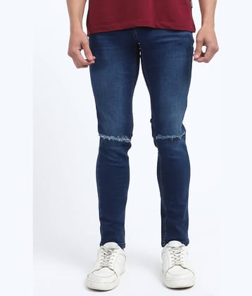 plounge Skinny Fit Distressed Men's Jeans - Blue ( Pack of 1 )