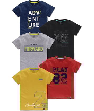 CODEZ Pack of 5 Boys Cotton T-Shirt ( Multicolor )