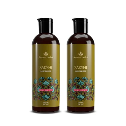 Avimee Herbal Sakshi Shampoo | Deep Cleaning Hair Shampoo | With Aloe Vera, Apple Cider Vinegar, Rice Protein & Tea Tree Oil | SLES Free | 200 ml (Pack of 2) Avimee Herbal Sakshi Shampoo | Deep Cleaning Hair Shampoo | With Aloe Vera, Apple Cider Vinegar,