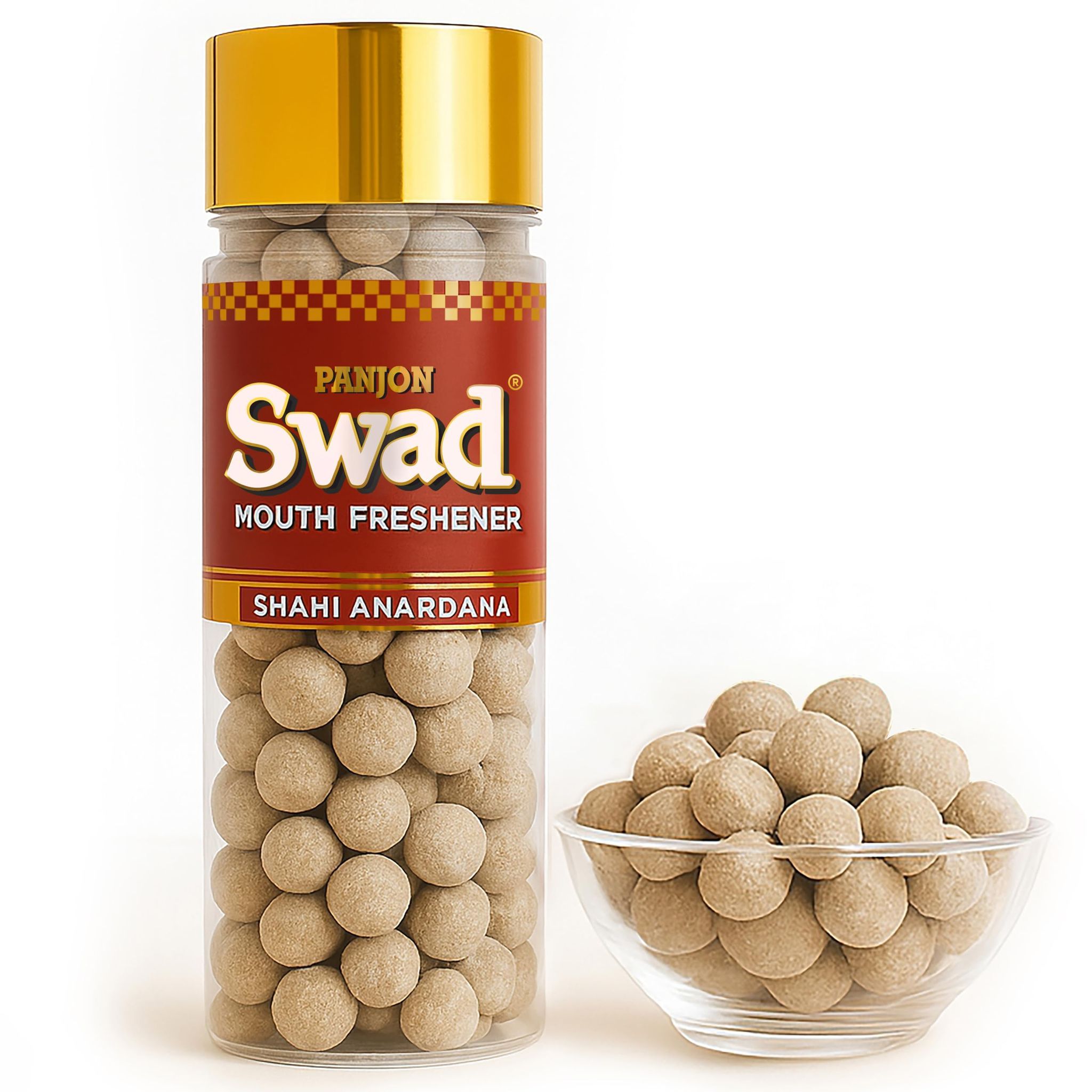 Panjon Swad Shahi Anardana Goli Mukhwas (Pack of 1 X 130 Grams) | Digestive Mouth Freshener | Hygienically Packed Traditional Pachak | Tasty Mouthfresheners | After-Meal Snack | Dry Mukhwas.
