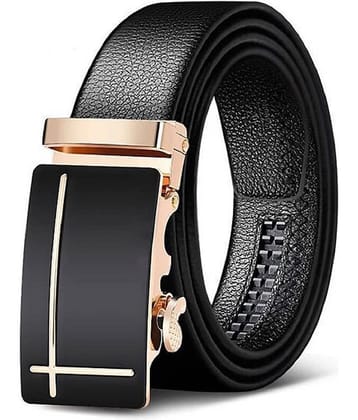 Zacharias - Black Leather Men's Casual Belt ( Pack of 1 )