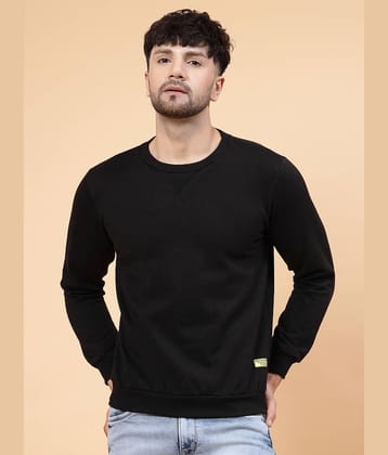 Rigo Fleece Round Neck Men's Sweatshirt - Black ( Pack of 1 )