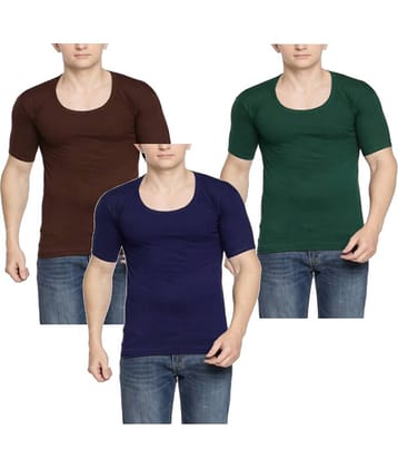 VEE SAA Pack of 3 Cotton Basic Vest For Men ( Multicolor )