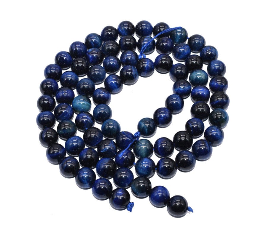 Blue Star Tiger Eye Natural Semi Precious Beads For Jewelry Making 1 String of 48 Pcs (8 MM) , SEP-881-1 String 48 Pcs / 8 MM