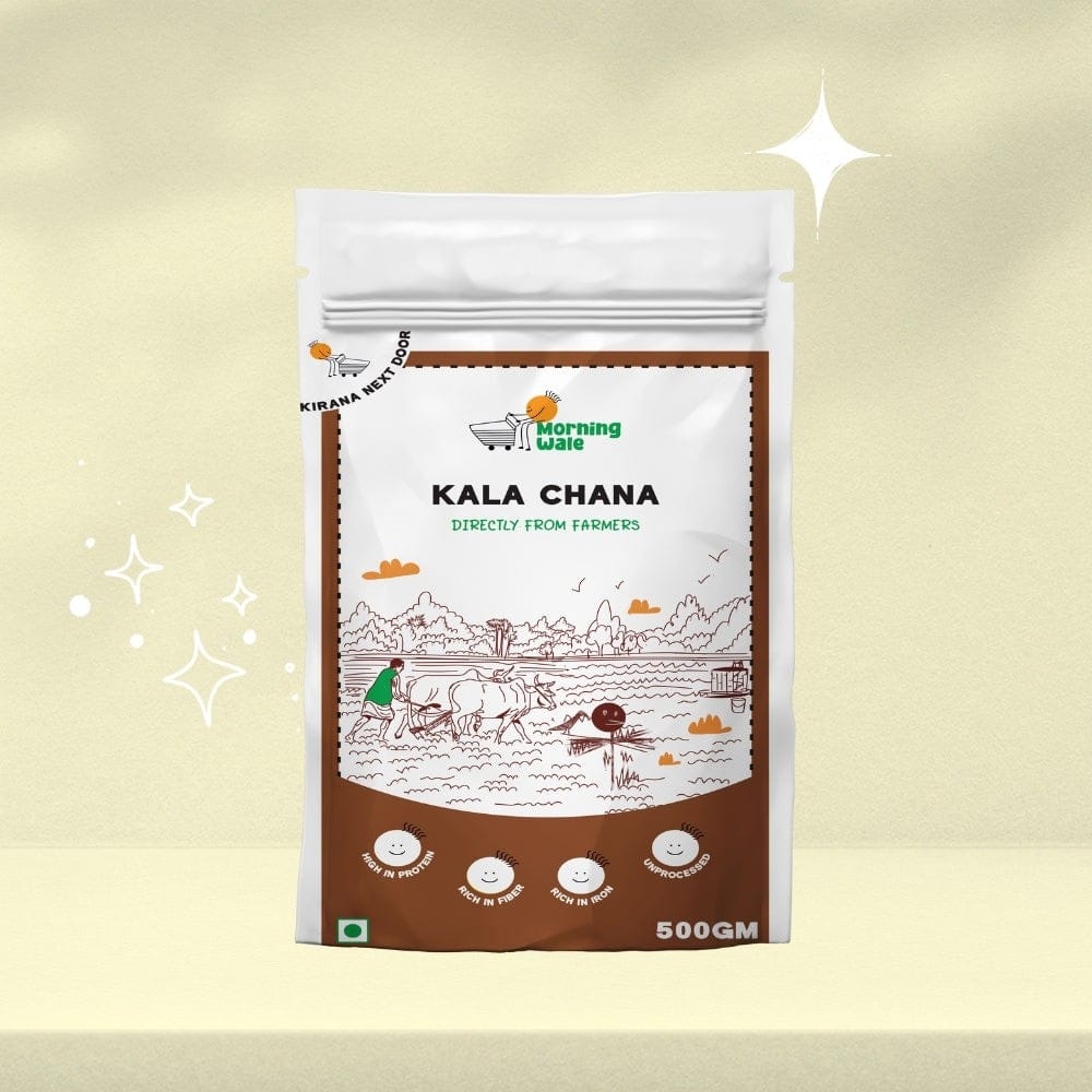 Morning Wale Kala Chana / Black Chickpeas (450g) | Iron-Rich Whole Gram | For Sprouts & Curries