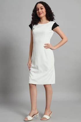 Classic Sheath Dress, Ivory-XS