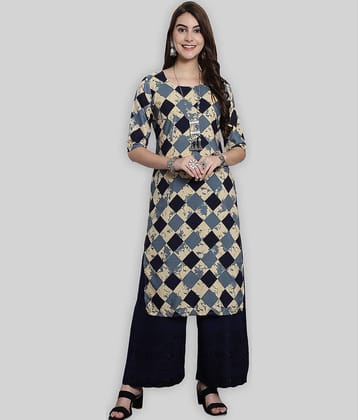 7Threads Crepe Printed Straight Women's Kurti - Multicolor ( Pack of 1 )