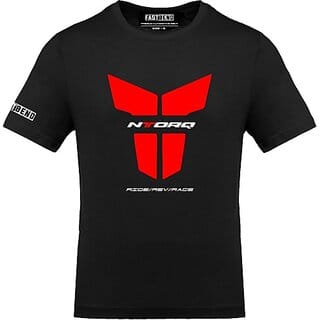 Fastbend Mens Black Printed Cotton Blend Round Neck T-Shirt