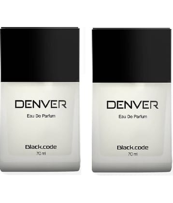 DENVER Black Code Perfume Premium & Long Lasting Eau de Parfum - For Men 70 ml (Pack of 2)
