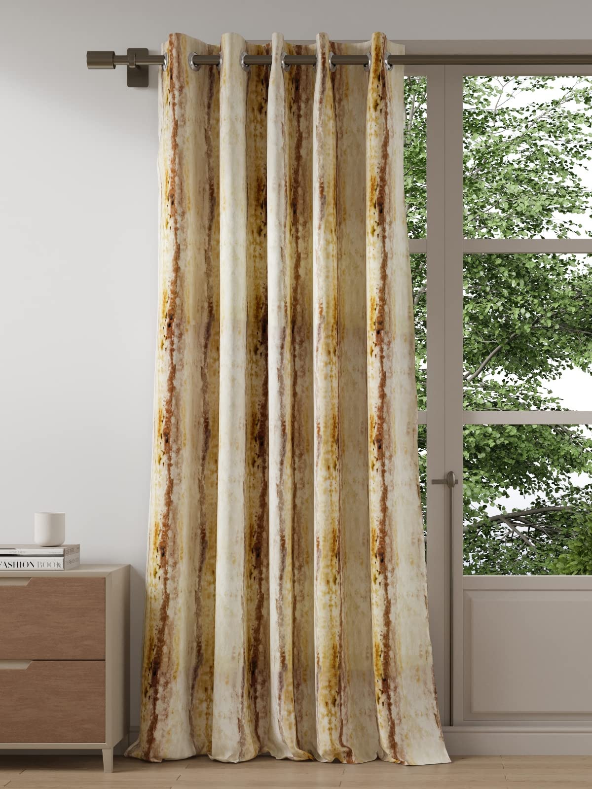 DDECOR - 100% PolyesterAbstract PatternDoor 7 Ft|135 CM X 225 CM| - Golden