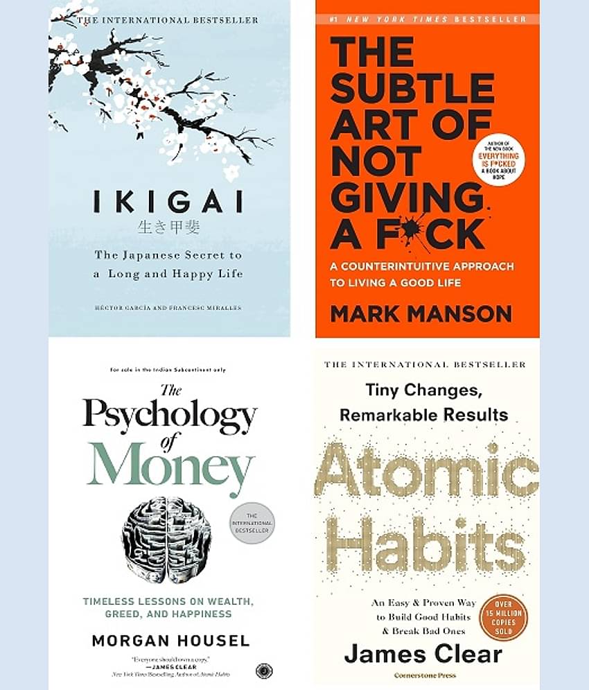 The Psychology Of Money+Ikigai+The Subtle Art Of Not Giving+Atomic Habits 4Books Best Seller