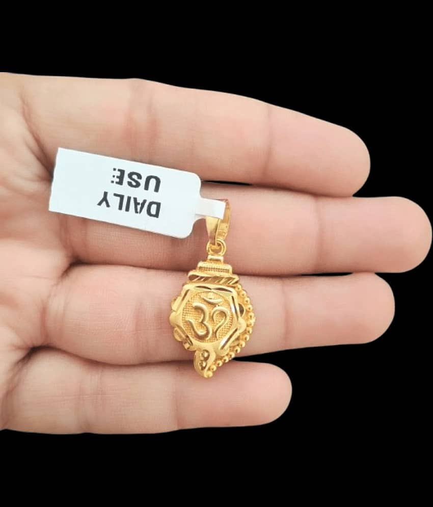 Charms Gold Religious Pendant With Chain ( Pack of 1 )